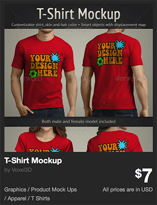 T-Shirt Mockup by Voxel3D | GraphicRiver
