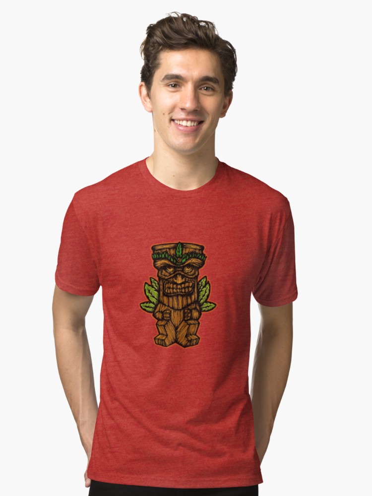 Camisetas de tejido mixto «Tiki monster» de angeldecuir | Redbubble 