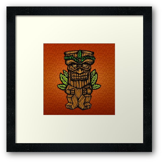 Láminas enmarcadas «Tiki monster» de angeldecuir | Redbubble