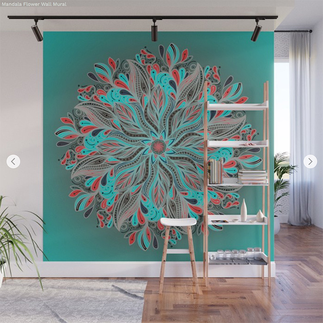 Wall Mural Mandala Flower by Angel Decuir | Society6