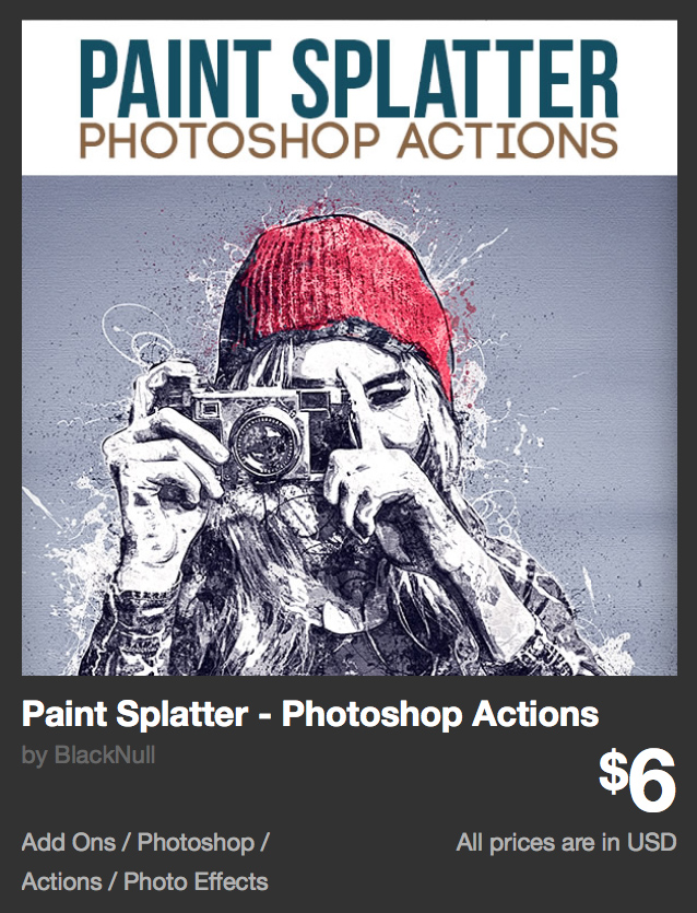 Paint Splatter - Photoshop Actions by BlackNull | GraphicRiver http://bit.ly/2jV7Pra