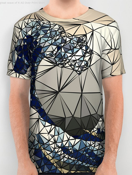 Lowpoly - The great wave of K All Over Print Shirt by angeldecuir | Society6 