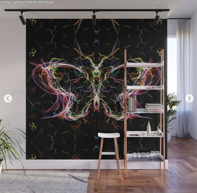 Radiant lighting butterfly Wall Mural by angeldecuir | Society6 