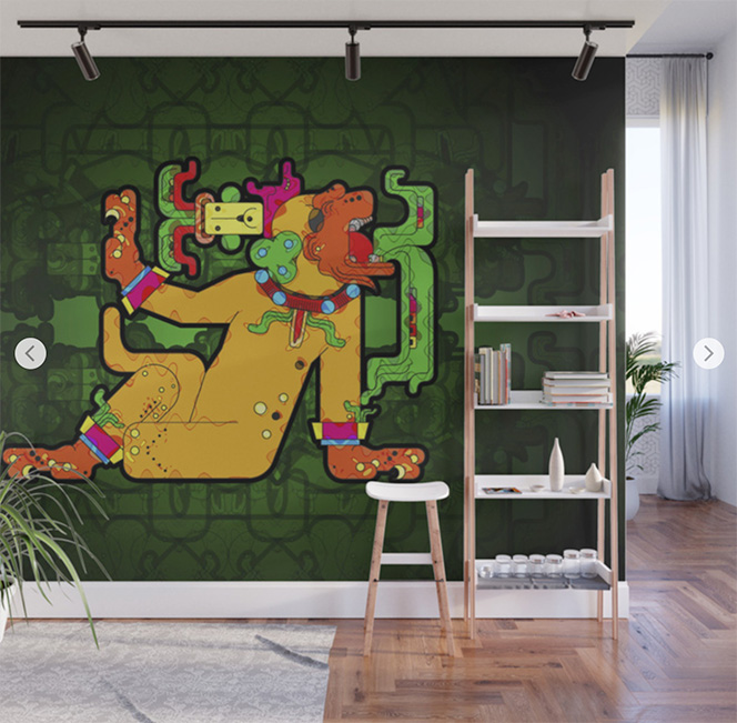 Wall Mural Yaxchilan - Maya Tiger by Angel Decuir | Society6