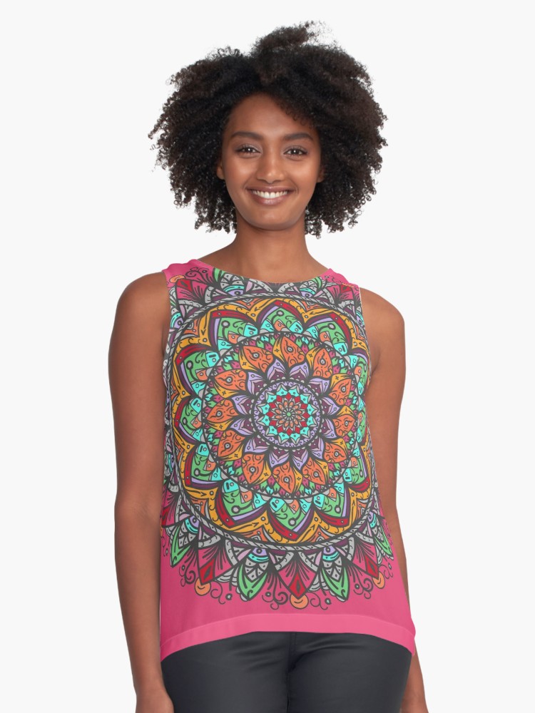 Blusa sin mangas «Great Mandala Hand Made 1» de angeldecuir | Redbubble 