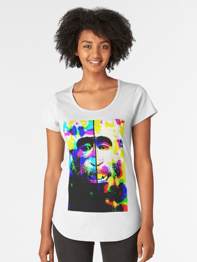 Camisetas premium para mujer «Mono alucinado» de angeldecuir | Redbubble 