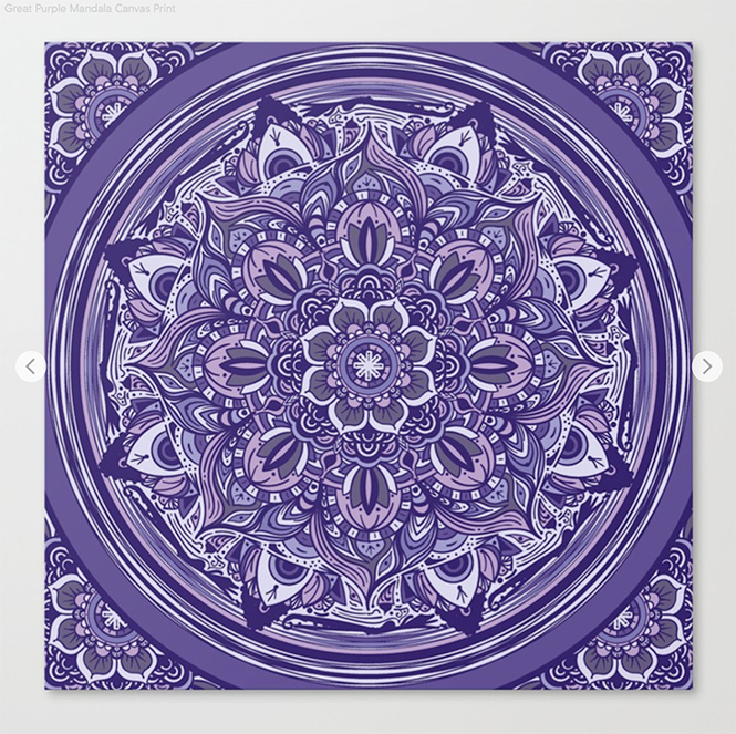 Great Purple Mandala Canvas Print by angeldecuir | Society6 