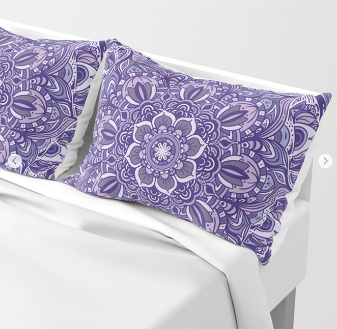 Great Purple Mandala Pillow Sham by angeldecuir | Society6