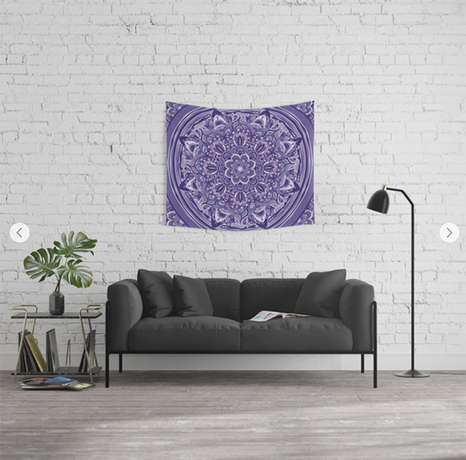 Great Purple Mandala Wall Tapestry by angeldecuir | Society6