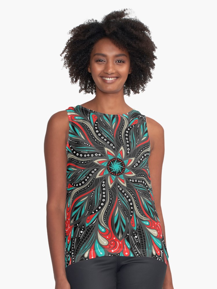 Blusas sin mangas «Mandala Flowers» de angeldecuir | Redbubble 