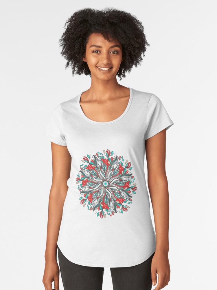 Camisetas premium para mujer «Mandala Flowers» de angeldecuir | Redbubble 