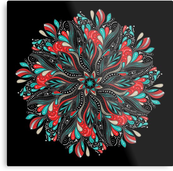 Lienzos metálicos «Mandala Flowers» de angeldecuir | Redbubble