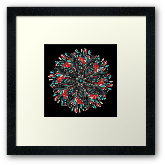 Láminas enmarcadas «Mandala Flowers» de angeldecuir | Redbubble 