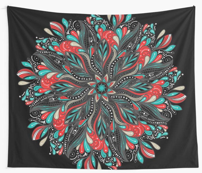 Telas decorativas «Mandala Flowers» de angeldecuir | Redbubble 