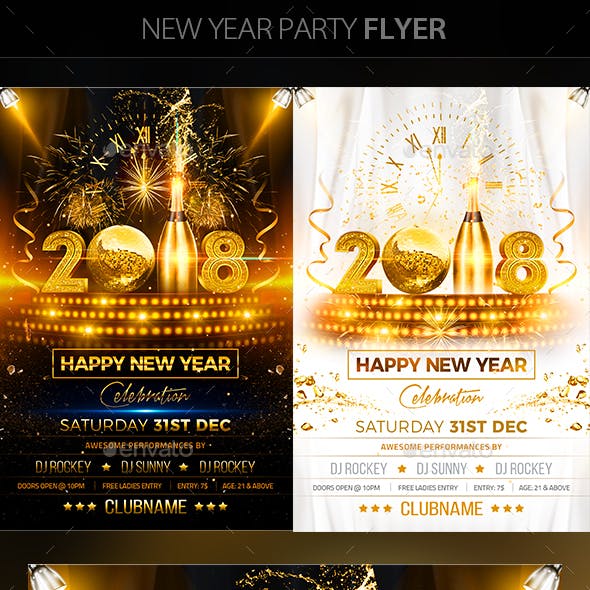 New Year Party Flyer by mantushetty | GraphicRiver