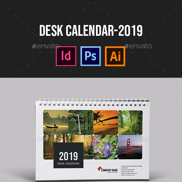 Desk Calendar for 2019 | Updated by smmr | GraphicRiver 
