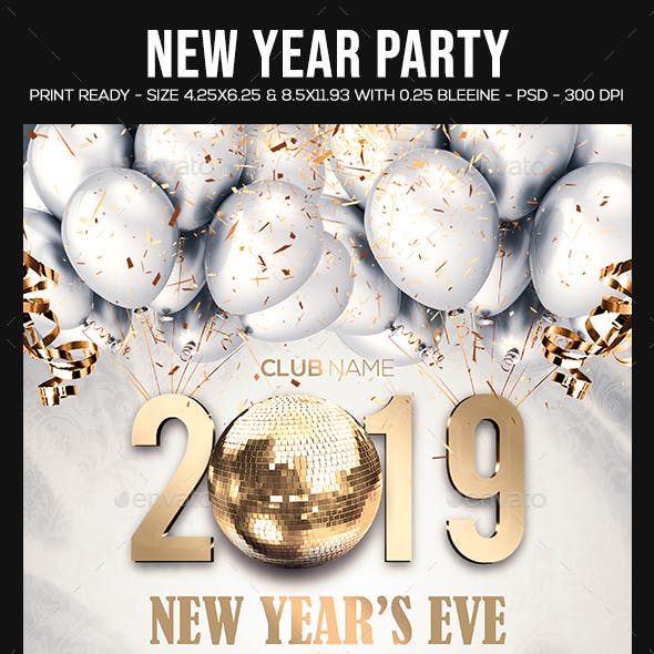 New Year Party Flyer by sparkg | GraphicRiver 