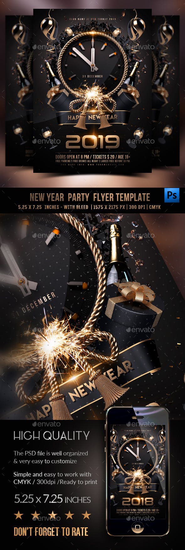 New Year Party Flyer by Rembassio | GraphicRiver 