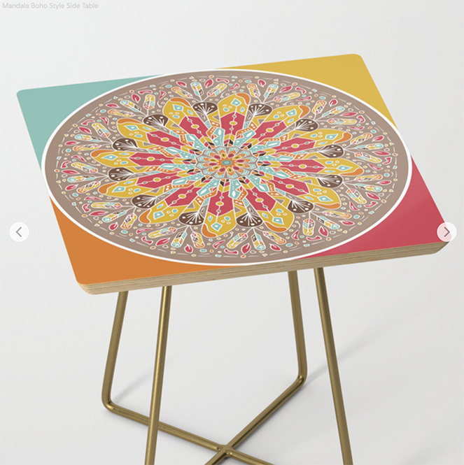 Mandala Boho Style Side Table by angeldecuir | Society6 