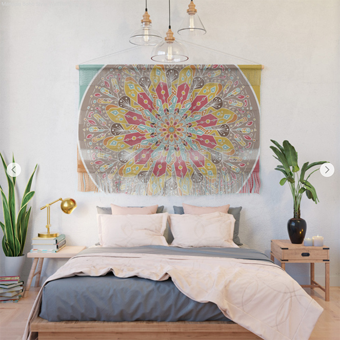 Mandala Boho Style Wall Hanging by angeldecuir | Society6 
