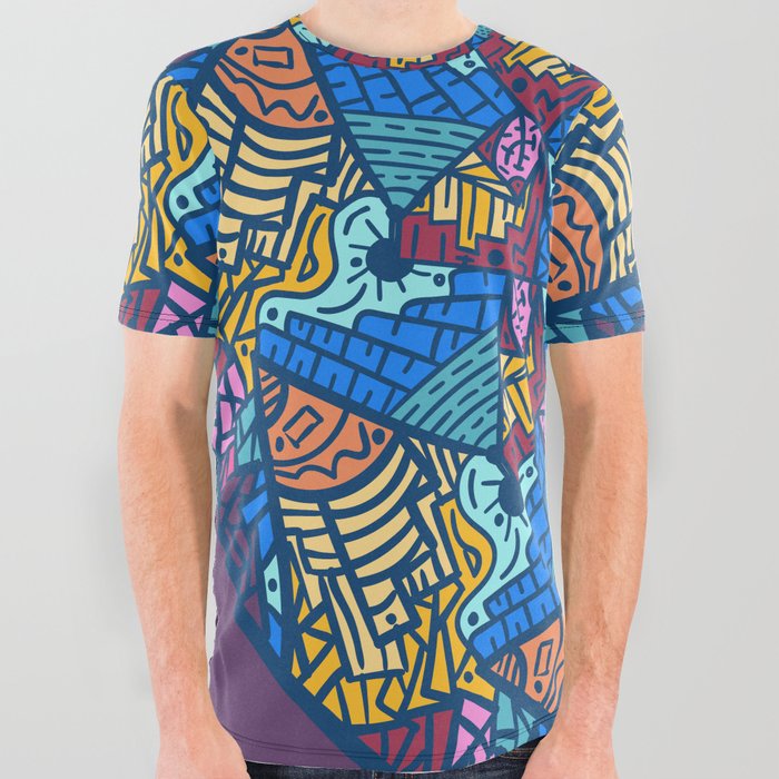 Mountain abstract mandala All Over Graphic Tee by angeldecuir | Society6