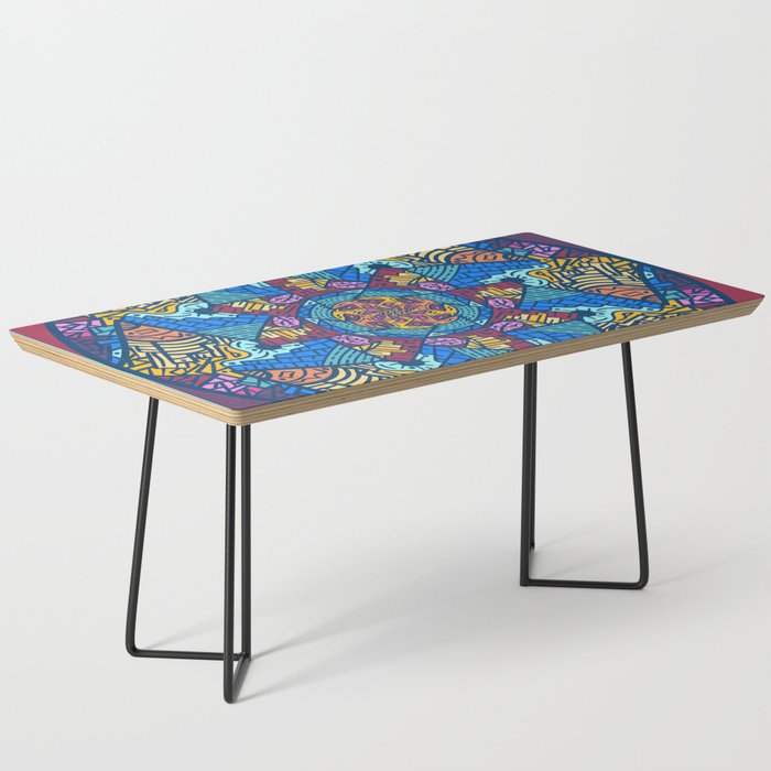 Mountain abstract mandala Coffee Table by angeldecuir | Society6