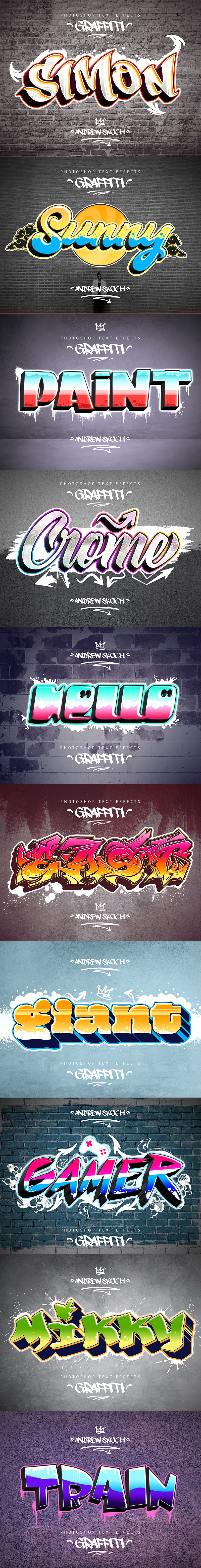 Graffiti Text Effects - 10 PSD - vol 1 por Sko4 / GraphiRiver