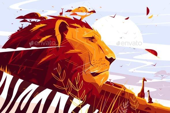 Majestic Lion on Safari por kit8 / GraphicRiver