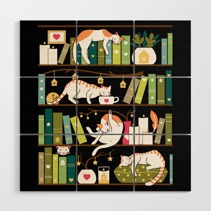 Library cats Wood Wall Art
- Elena Naylor

