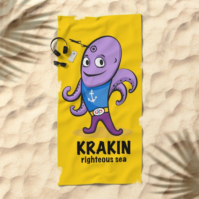 krakin righteous sea Beach Towel

