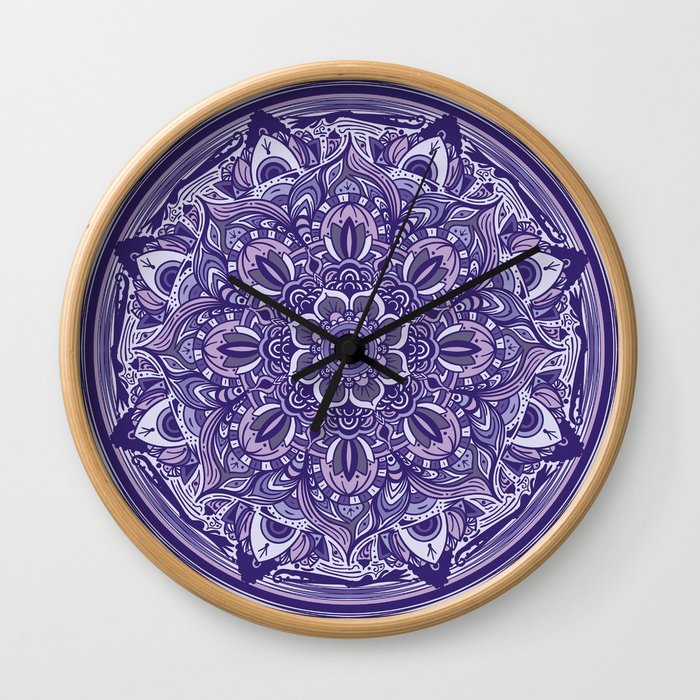 Great Purple Mandala Wall Clock
