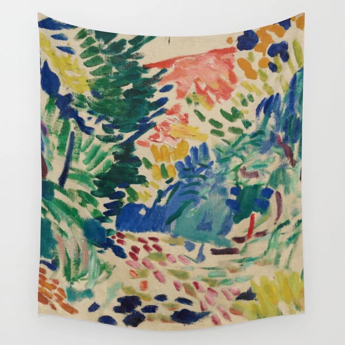 Landscape at Collioure - Henri Matisse - Exhibition Poster Wall Tapestry by Studio Frivolo 
