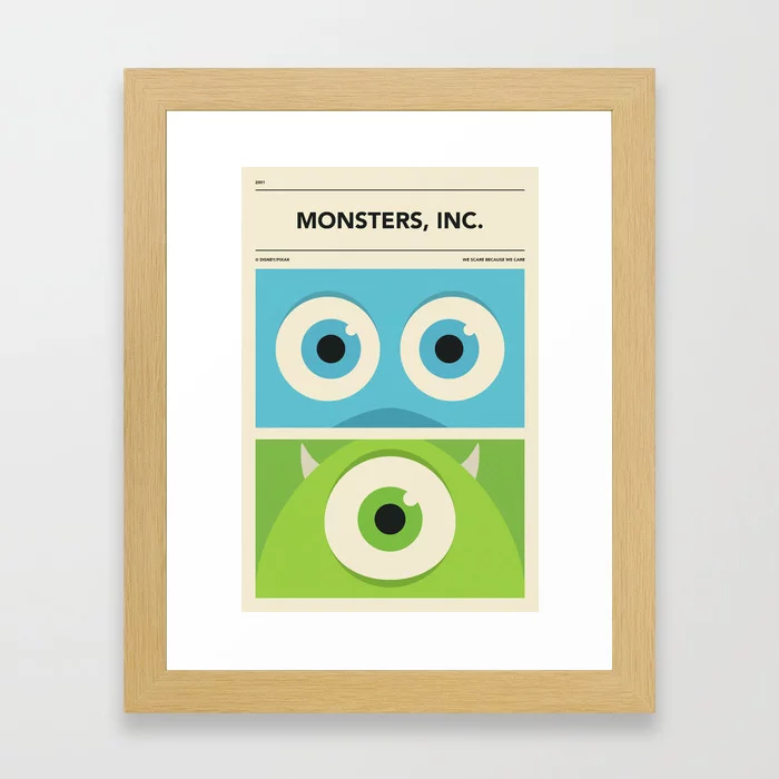 “MONSTERS, INC.” by Jazzberry Blue Framed Art Print