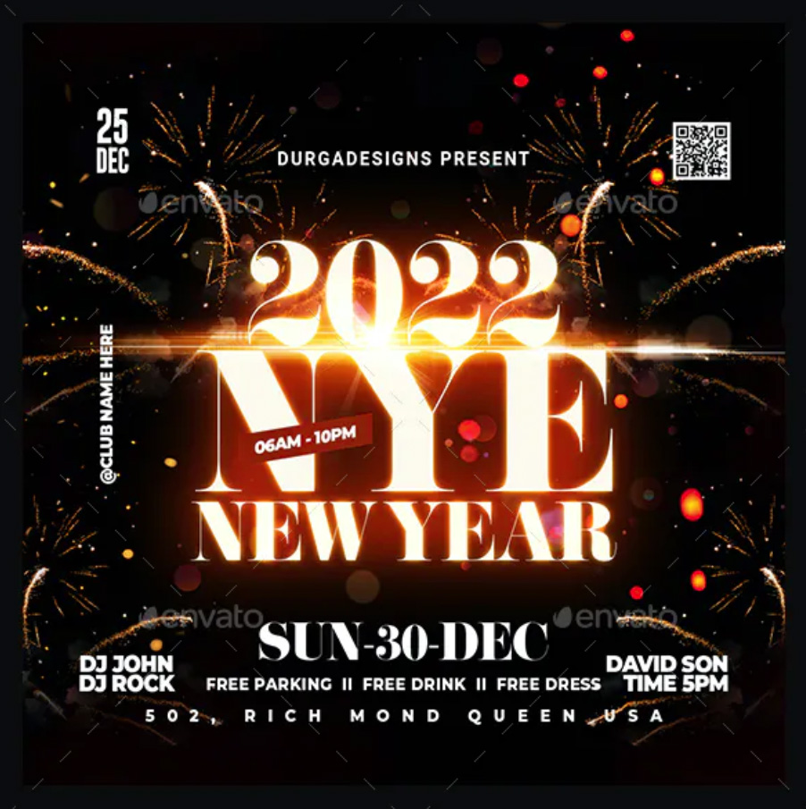 New Year Flyer Template By DUrgaDesigns
