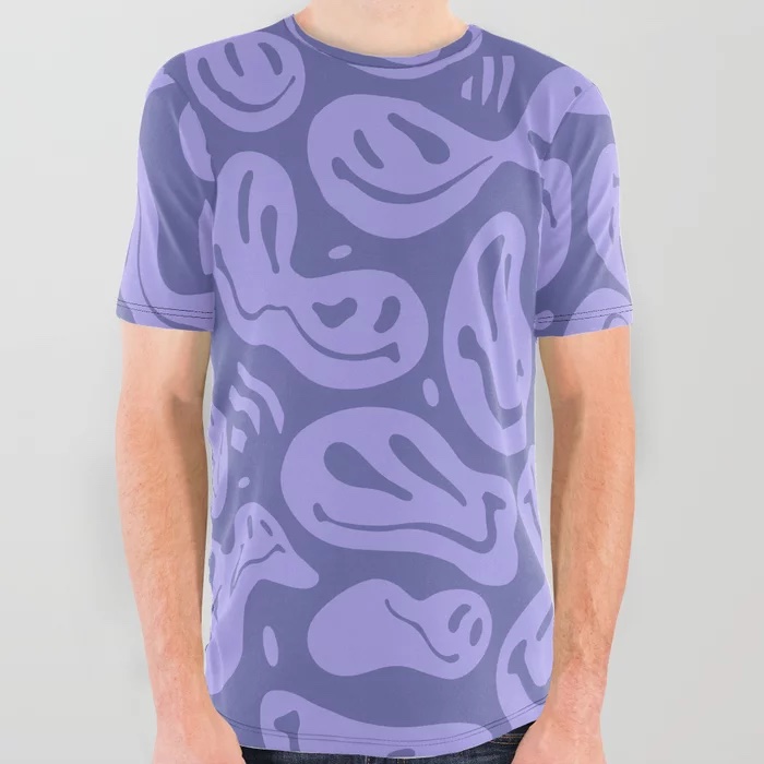 Smileyfy Very Peri All Over Graphic Tee by STUDIO MORE
