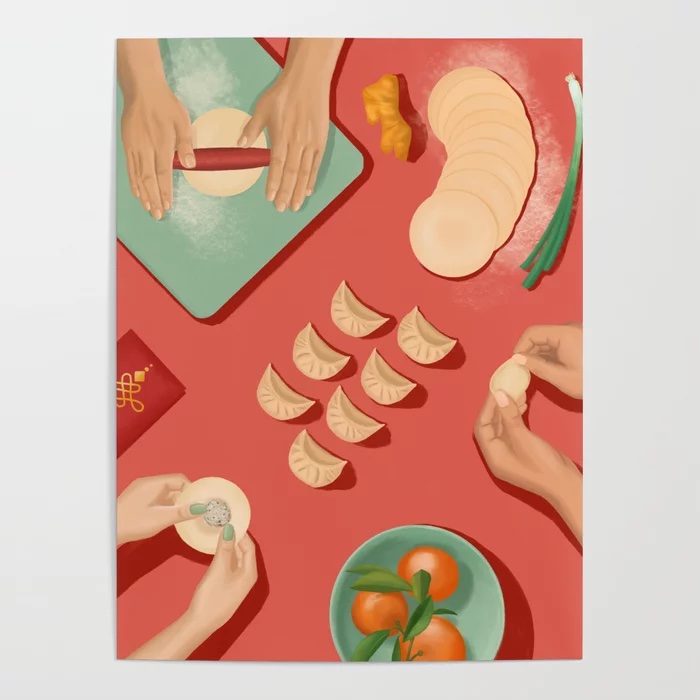 Home for Lunar New Year Poster by Jenn X Studio 
