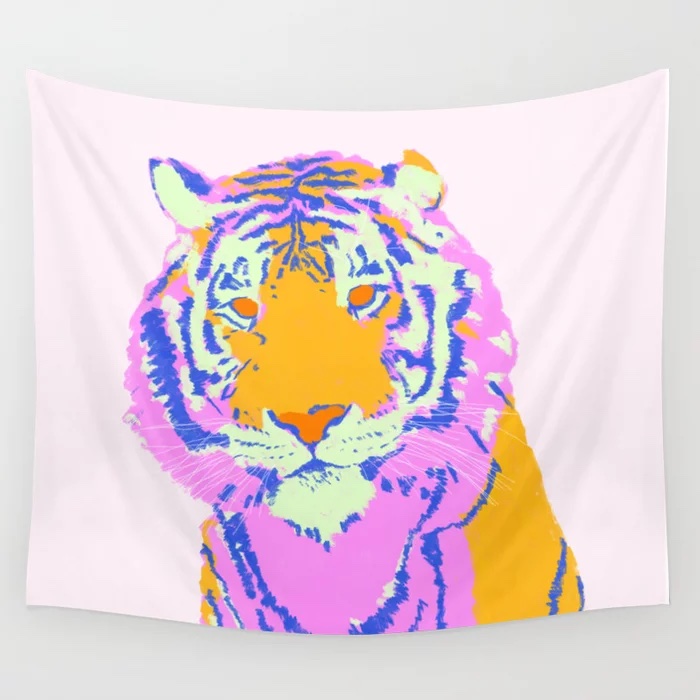 POP TIGER Wall Tapestry by whatalife_studio 
