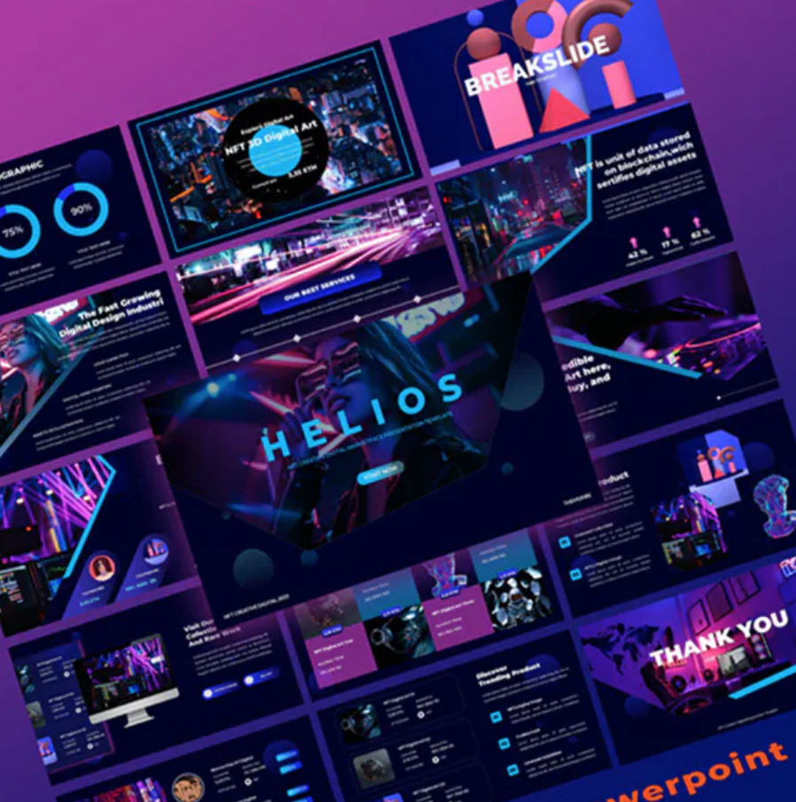 Helios – NFT Creative Digital Marketplace PowerPoint Template By the_monre
