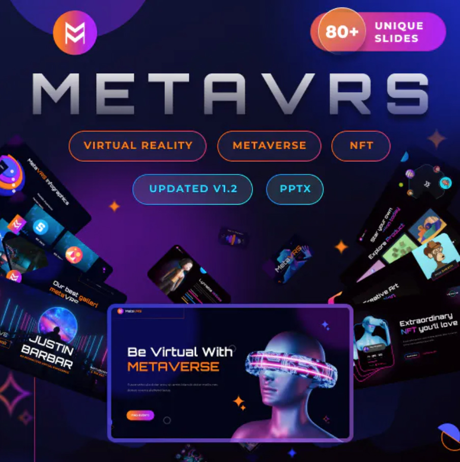 METAVRS - Virtual Reality and Metaverse Powerpoint Template v1.2 By MasdikaStudio
