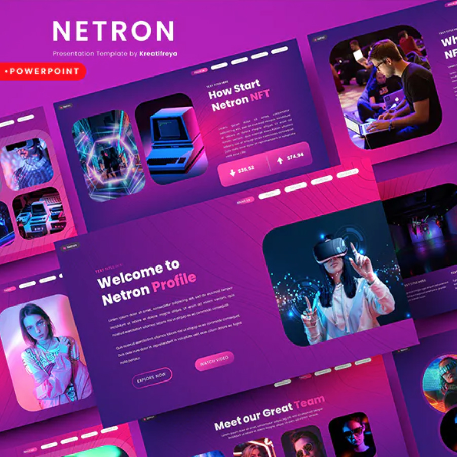 Netron - NFT Powerpoint Template By kreatifreya
