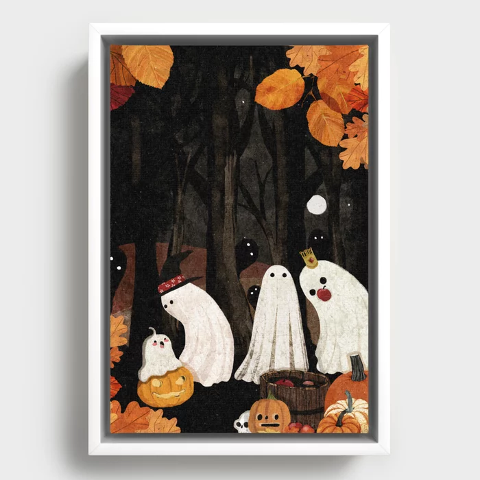 Halloween Party Framed Canvas por Katherine Blower Illustrator Designer