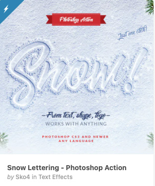 Snow Lettering - Photoshop Action
