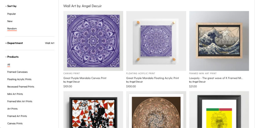 Adios a los art prints en la tienda de society6
