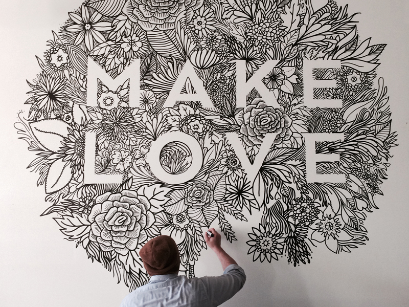 MAKE LOVE Mural by Jesse Hora
Extraordinario Arte
