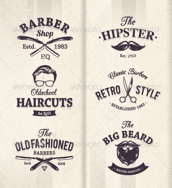 Barber Shop Emblems
by Vecster  in Vectors