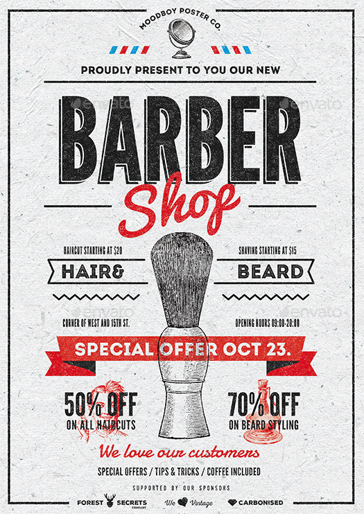 Barber Shop Vintage Flyer/Poster
by moodboy  in Commerce