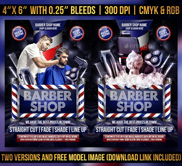 Barbershop Flyer Template by Gugulanul  in Corporate