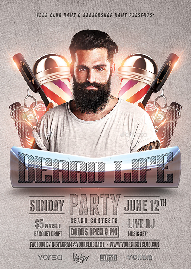 Beard Party & Barbershop Flyers
by VORSA  in Clubs Parties
gráficos sobre Barbería