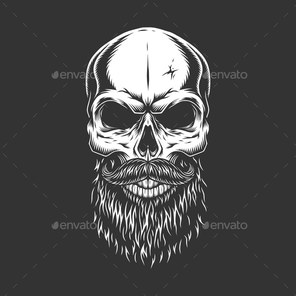 Monochrome Skull with Beard
by imogi  in Miscellaneous